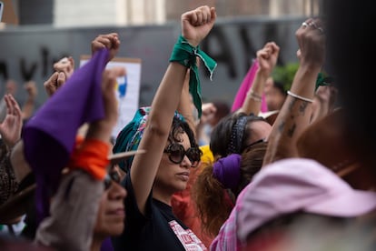 La protesta feminista en Ciudad de México el 8 de marzo.