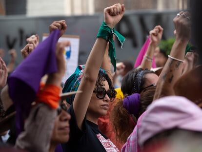 La protesta feminista en Ciudad de México el 8 de marzo.