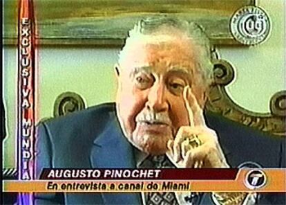 Pinochet, durante una entrevista en una cadena de televisión de Miami.