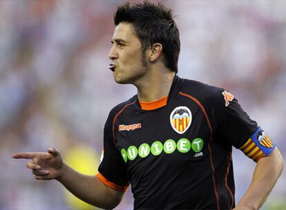 David Villa, tras marcar un gol ante el Valladolid.