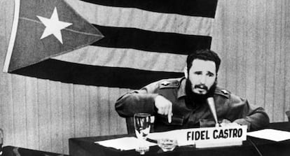 Fidel Castro da un discurso en Cuba en plena crisis de los misiles.