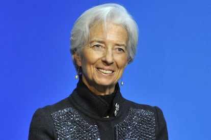 Christine Lagarde, directora gerente del FMI, este lunes en Dubl&iacute;n (Irlanda).
 