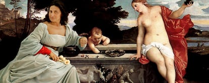 Homenaje a los ajos en la obra <i>Amor sacro y amor profano</i>, de Tiziano.