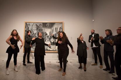 'Compases, silencios y libertad. Performance para las Meninas de Picasso',  con la participación de la familia de Enrique Morente, en el Museo Picasso de Barcelona, en mayo de 2019.