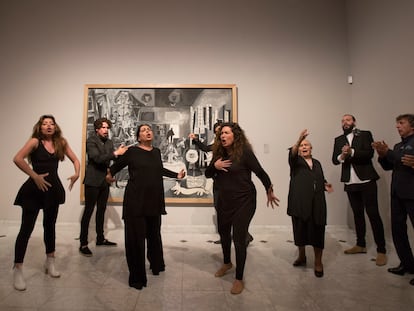 'Compases, silencios y libertad. Performance para las Meninas de Picasso',  con la participación de la familia de Enrique Morente, en el Museo Picasso de Barcelona, en mayo de 2019.