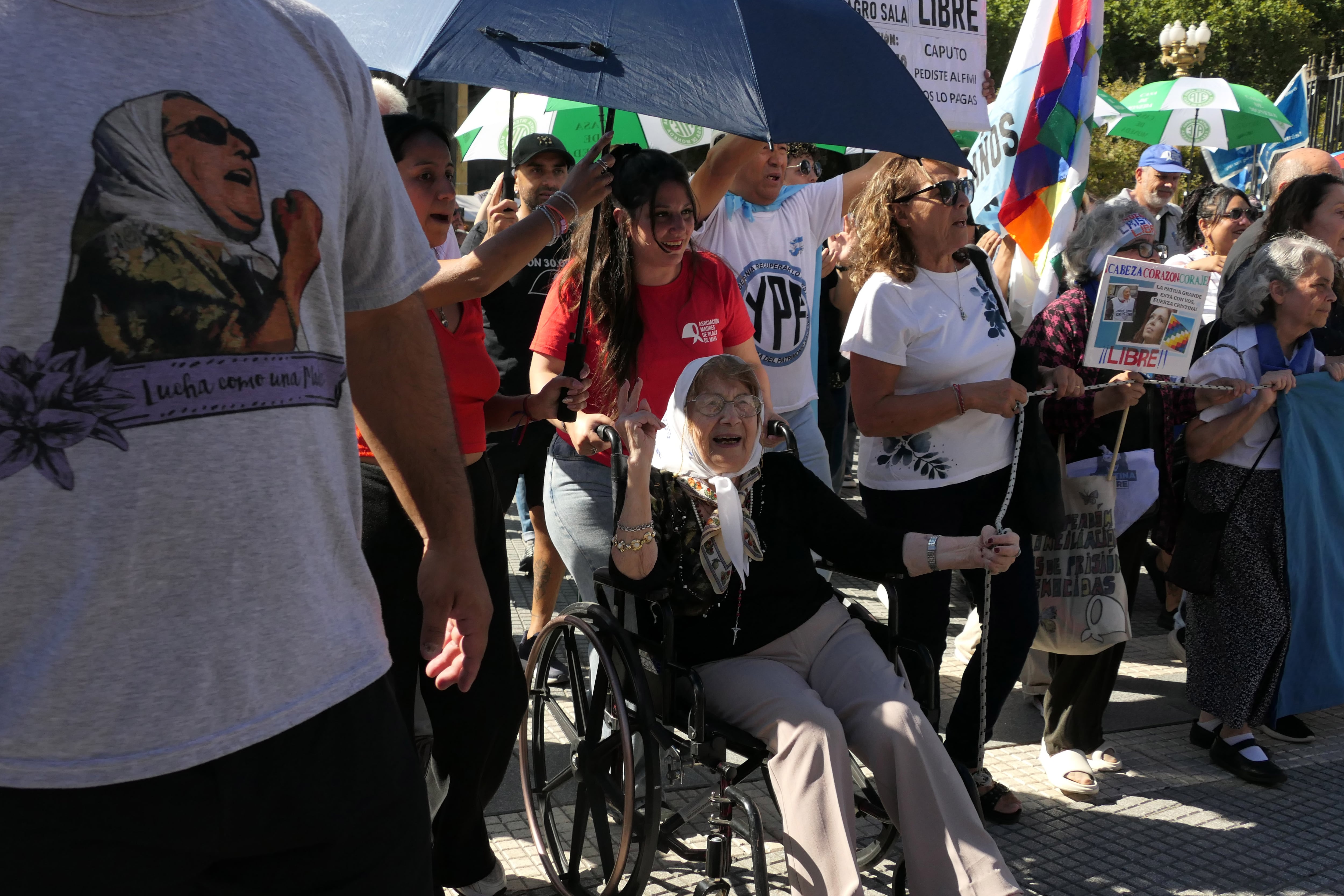 Pina de Fiore en la marcha de este jueves.