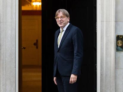 Guy Verhofstadt llega al 10 de Downing Street para reunirse con May, en septiembre de 2018.