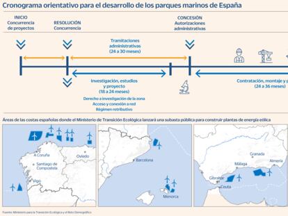 Cronograma orientativo para el desarrollo de los parques marinos de España