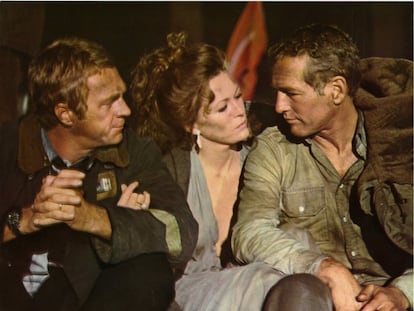 Steve McQueen, Faye Dunaway y Paul Newman en una imagen de 'El coloso en llamas' (1974).
