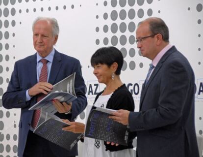 Juan Mari Atutxa, Margarita Uria y José Antonio Rodriguez Ranz, de izquierda a derecha.