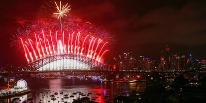 Focs artificials per celebrar l'Any Nou a Sidney (Austràlia).