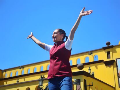 Claudia Sheinbaum durante un mítin en Coahuila.