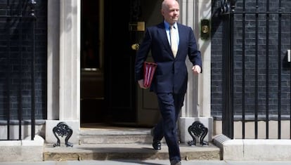 El ministro de Exteriores brit&aacute;nico, William Hague, en Downing Street. 