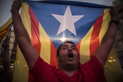 Protester in support of Catalan independence.