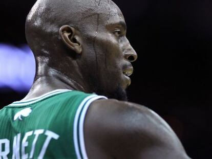 Kevin Garnett duriante el partido ante los New Jersey Nets el pasado sábado.