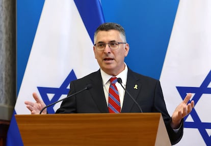 El ministro de Asuntos Exteriores israelí, Gideon Saar, el lunes en Budapest (Hungría).