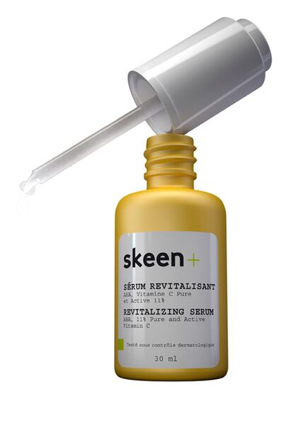 ¿Tu piel está apagada, sin vida, falta de luminosidad? Entonces necesitas la acción de la vitamina C y su alto poder antioxidante. Con el Sérum Revitalizante de Skeen, que contiene una alta concentración de vitamina C pura, puedes comenzar cada mañana con un shot extra de vitalidad. Bastan 4 gotas extendidas sobre el rostro para notar su efecto por lo que resulta ideal como tratamiento flash. Cuesta 80 euros.