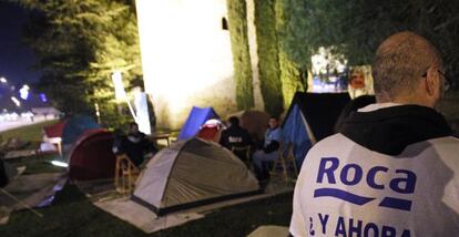 Acampada de los trabajadores de Roca, en diciembre pasado.