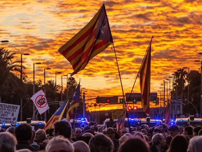 Manifestación independentista en Barcelona.