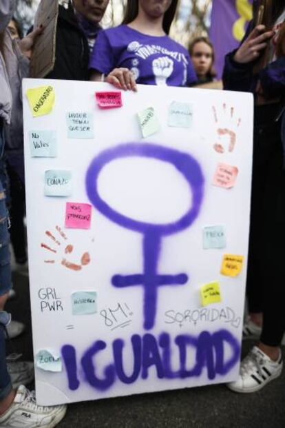 Manifestación feminista en Madrid, el pasado 8 de marzo.
