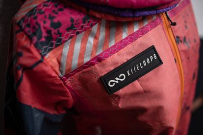 Detalle de una chaqueta realizada en el taller de Kiteloops.