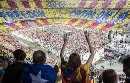 Una imagen del concierto celebrado el 30 de junio en el Camp Nou en favor de la consulta.