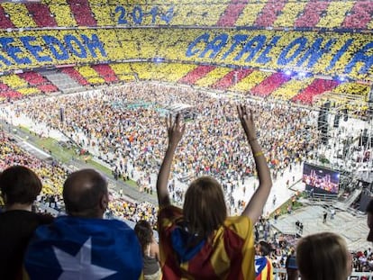 Una imagen del concierto celebrado el 30 de junio en el Camp Nou en favor de la consulta.