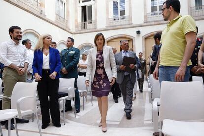 Forcadell i el president de l'Associació Catalana de Víctimes d'Organitzacions Terroristes.