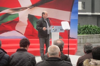 Andoni Ortuzar, durante su intervención en Galdakao.