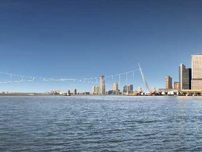 Proyecto de funicular para unir Manhattan y Brooklyn con Governors Island.