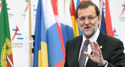 El president espanyol, Mariano Rajoy, arribant a la cimera del Fòrum Àsia-Europa (ASEM), a Milà (Itàlia).