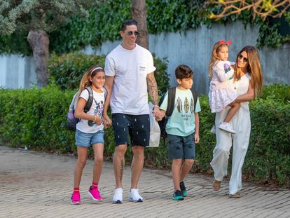 Fernando Torres junto a su familia en Madrid.