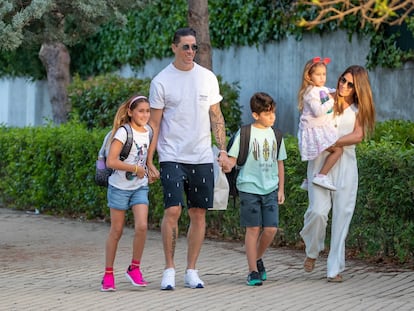 Fernando Torres junto a su familia en Madrid.