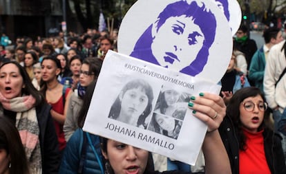 Marcha para pedir justicia por Johana Ramallo, el pasado abril en La Plata.