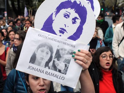 Marcha para pedir justicia por Johana Ramallo, el pasado abril en La Plata.