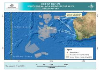La misión de búsqueda submarina del avión malasio desaparecido ha rastreado más de dos tercios del área donde se presupone que terminó la aeronave sin encontrar objetos "de interés", informan hoy las autoridades que coordinan la búsqueda.