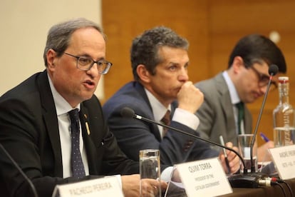 El 'president' de la Generalitat, Quim Torra, en Lisboa.