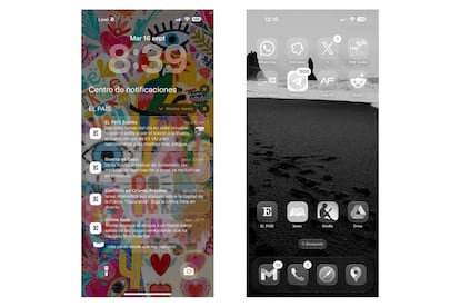 Cómo se ven las notificaciones y las aplicaciones con Liquid Glass.