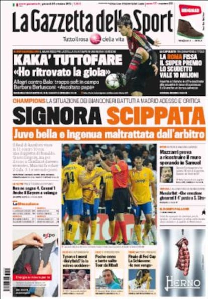 Portada de La Gazzeta dello Sport