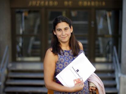 La abogada del turno de oficio Alicia Suárez Miguel, a la salida del juzgado de guardia de la plaza de Castilla.