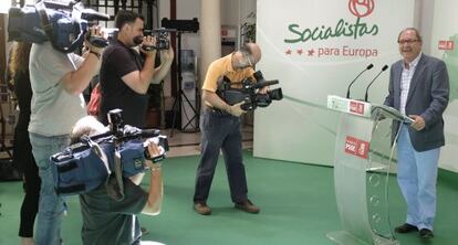 El secretario regional de Organización del PSOE, Juan Cornejo, este lunes.