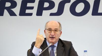 El presidente de Repsol, Antonio Brufau, en diciembre de 2014