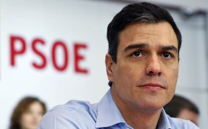 Pedro Sánchez este lunes en la reunión del comité federal del PSOE.