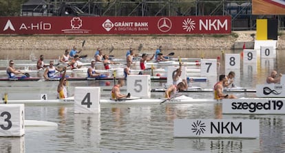 La entrada a meta de la embarcación española, plata en el K4-500