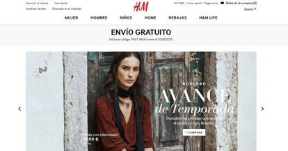 P&aacute;gina web H&amp;M.