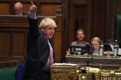 Boris Johnson, en el Parlamento británico el 15 de julio.