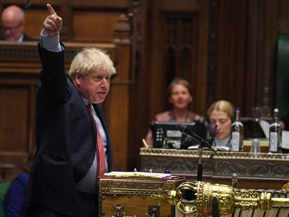 Boris Johnson, en el Parlamento británico el 15 de julio.