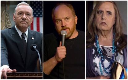 Los actores Kevin Spacey, Louis C.K. y Jeffrey Tambor.