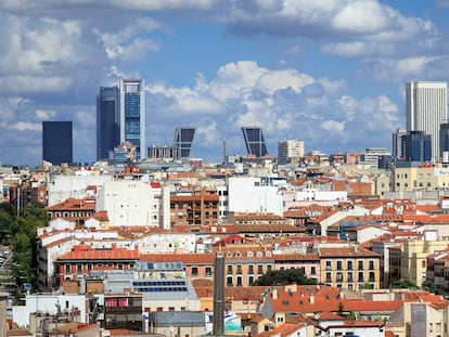 Vista de los rascacielos de Madrid.