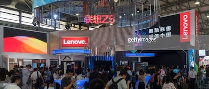 Estand de Lenovo en la exposici&oacute;n Internacional de Shangh&aacute;i.